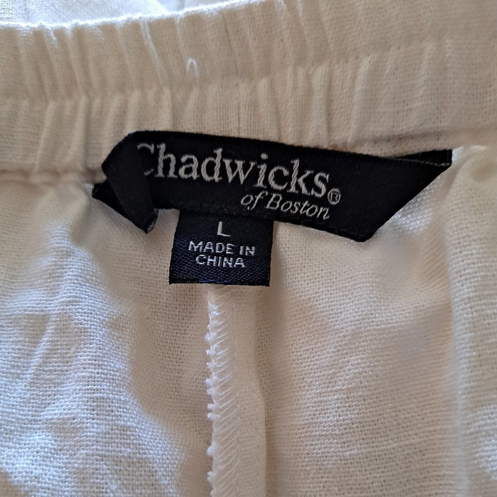 Chadwicks Ivory Linen Blend Cropped Capri Pant - Picture 5 of 7